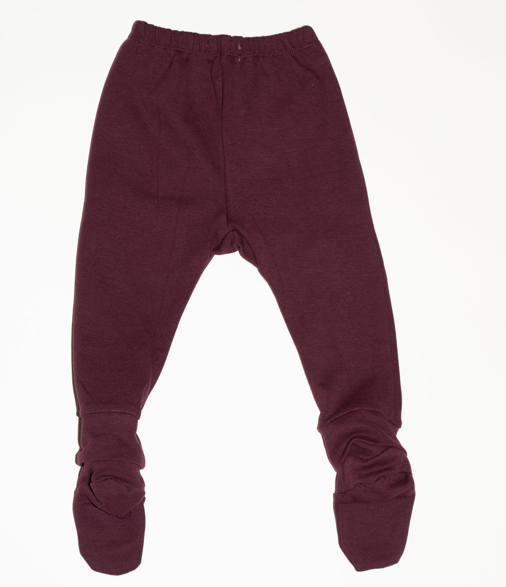 de achterkant van de modular legging van besito baby in chocolate bordeaux