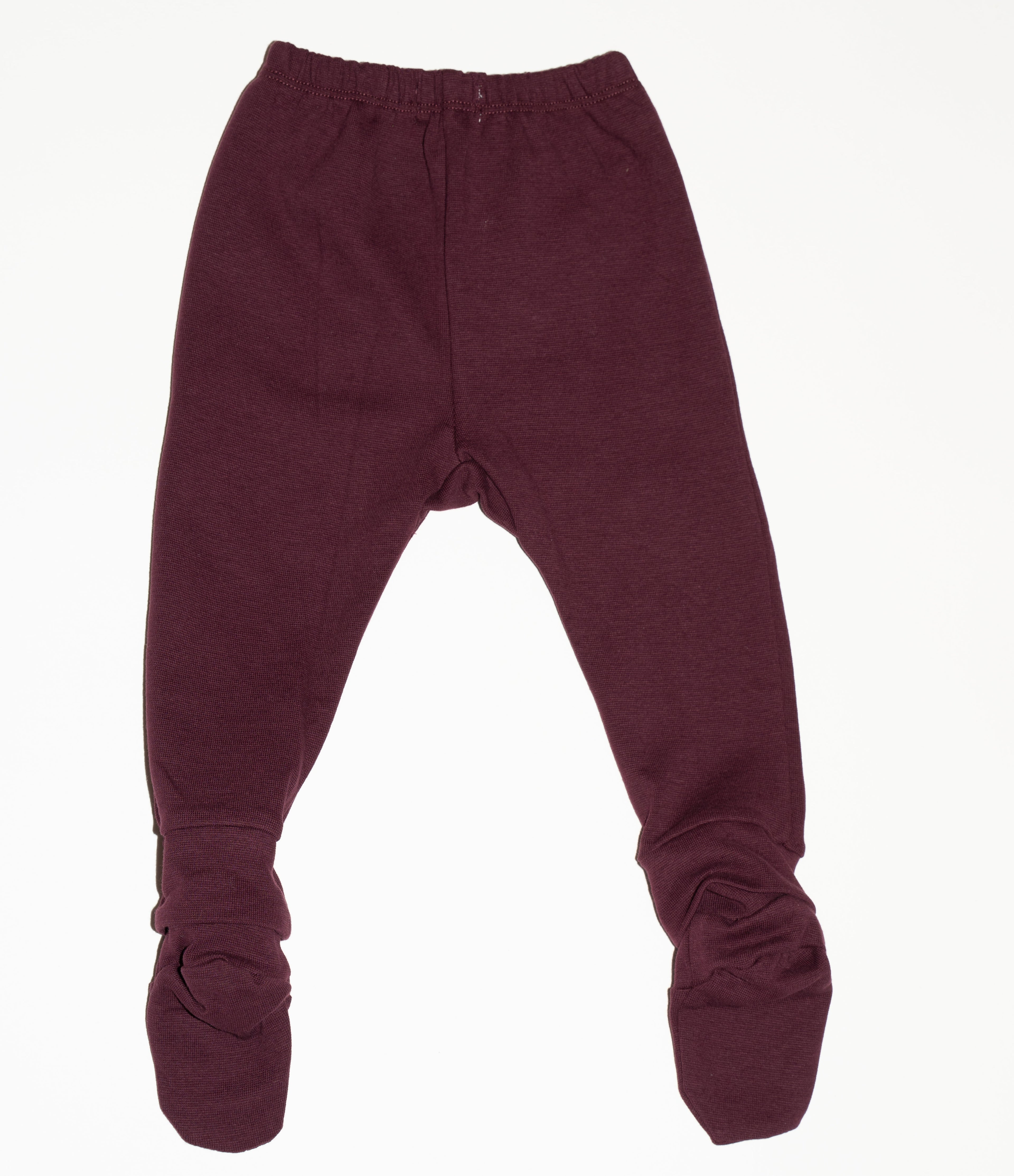 de achterkant van de modular legging van besito baby in chocolate bordeaux