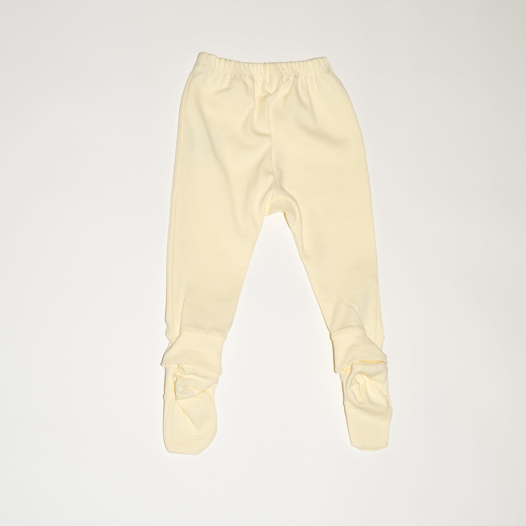 de achterkant van de modulaire legging in butter yellow van besito baby