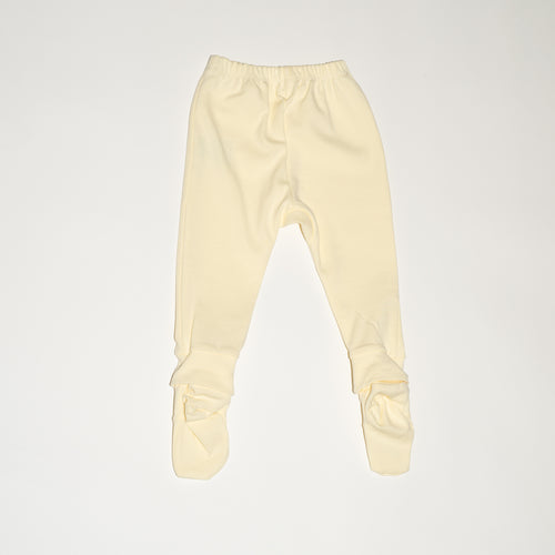 de achterkant van de modulaire legging in butter yellow van besito baby