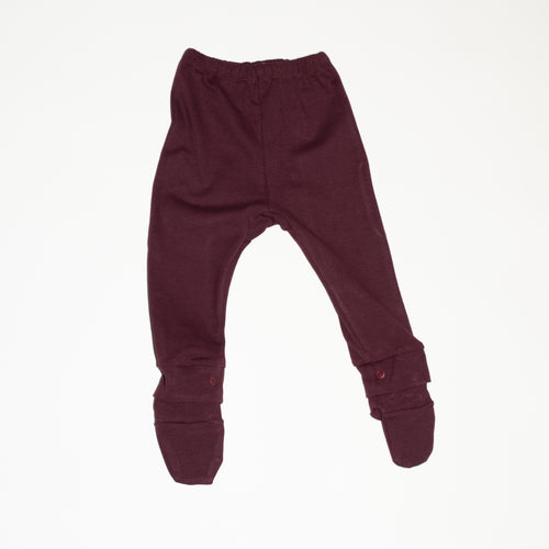 de voorkant van de modulaire legging van Besito baby in de kleur chocolate bordeaux