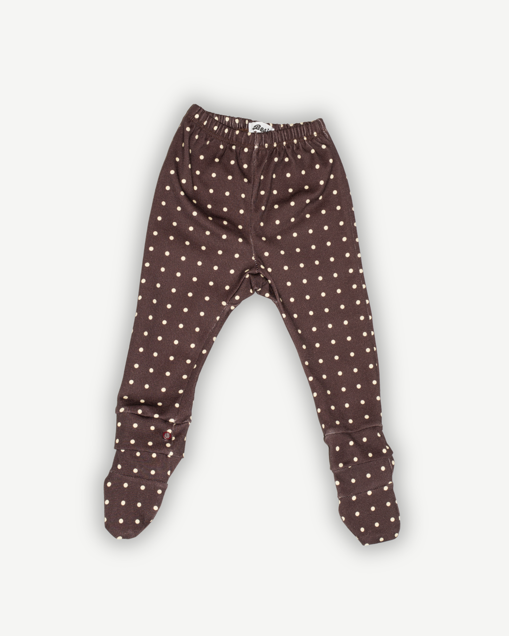voorkant van de polkadot legging van besito baby met afneembare sokjes