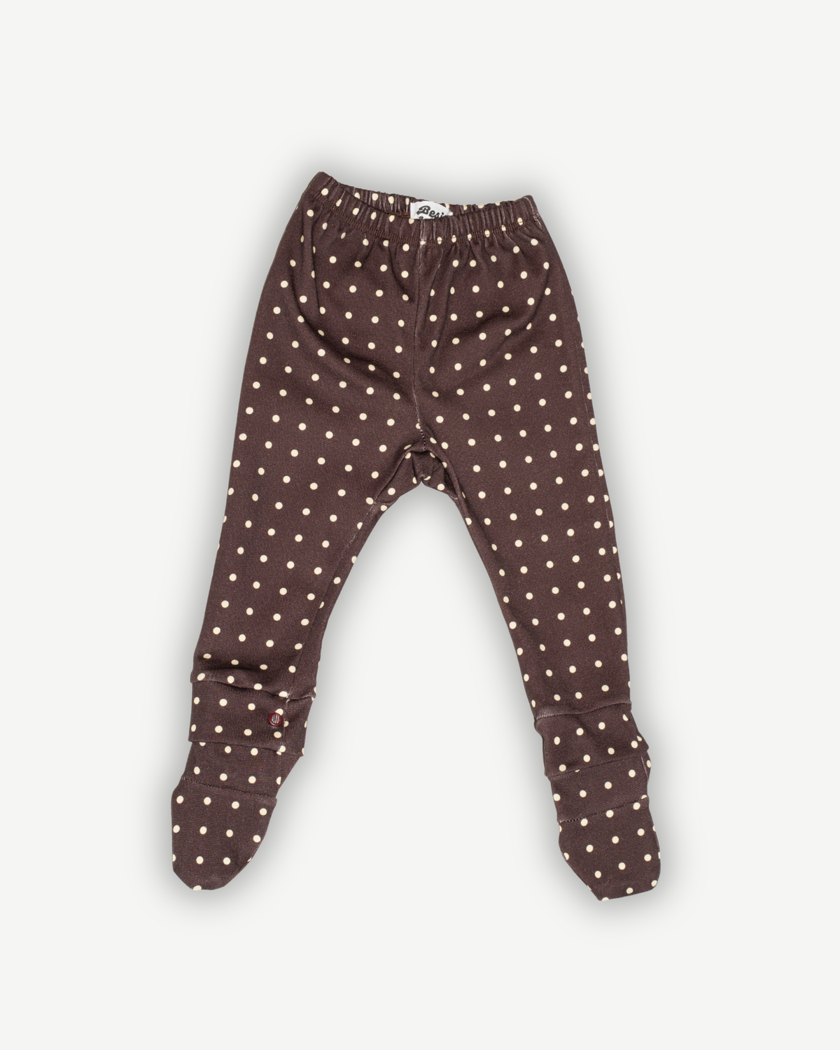voorkant van de polkadot legging van besito baby met afneembare sokjes
