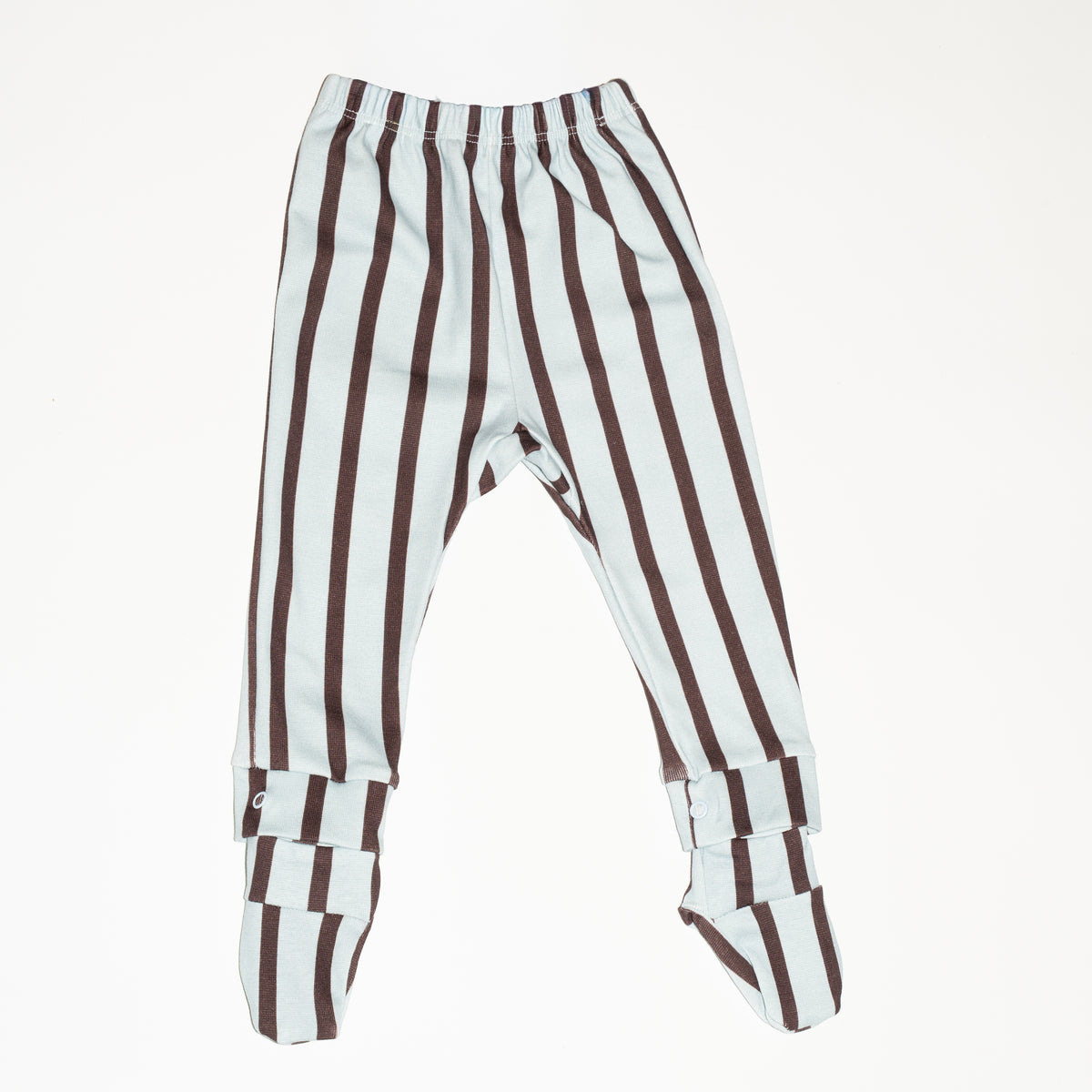 de voorkant van de modular legging in baby blue stripe van besito baby