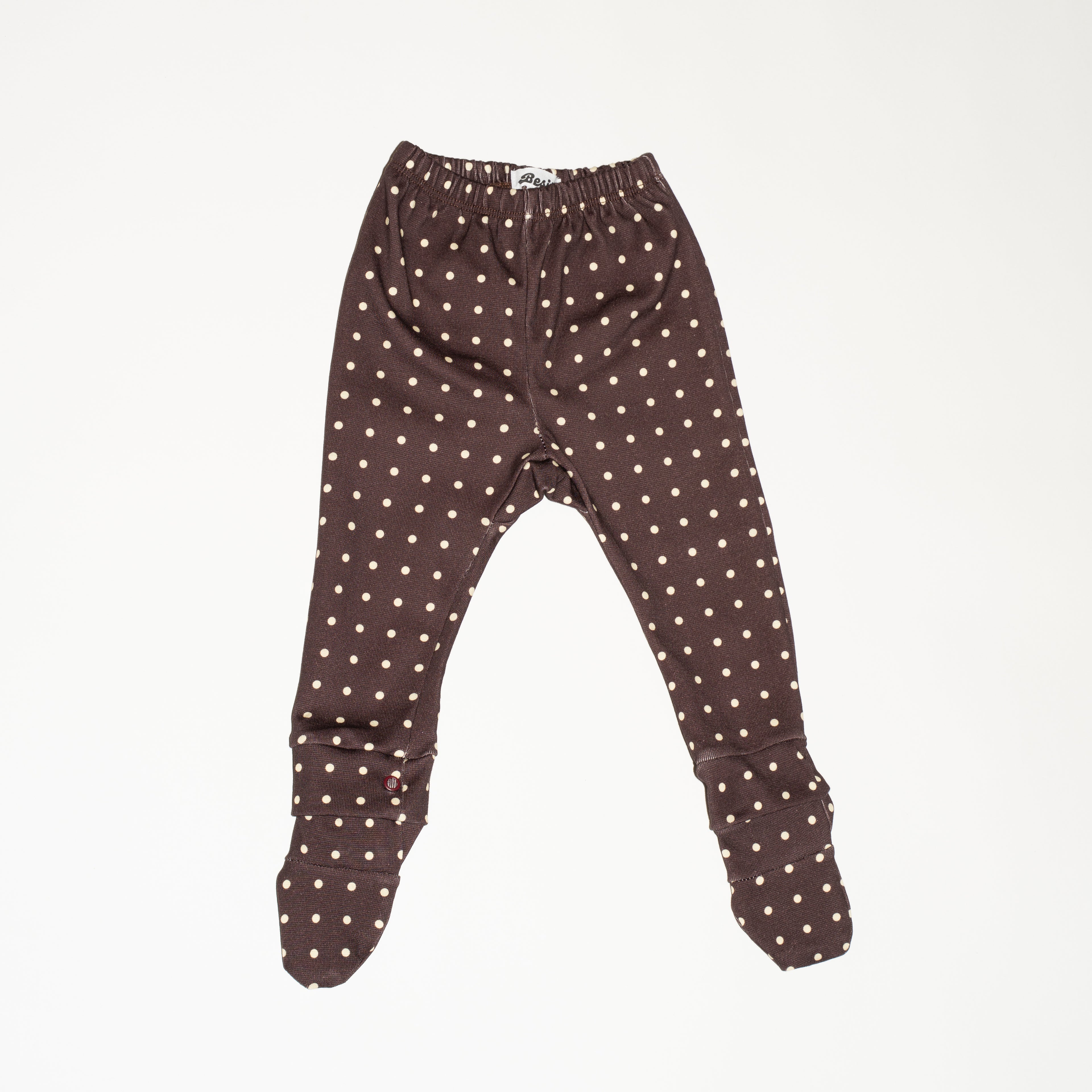 de voorkant van de modular legging in polka dot van besito baby