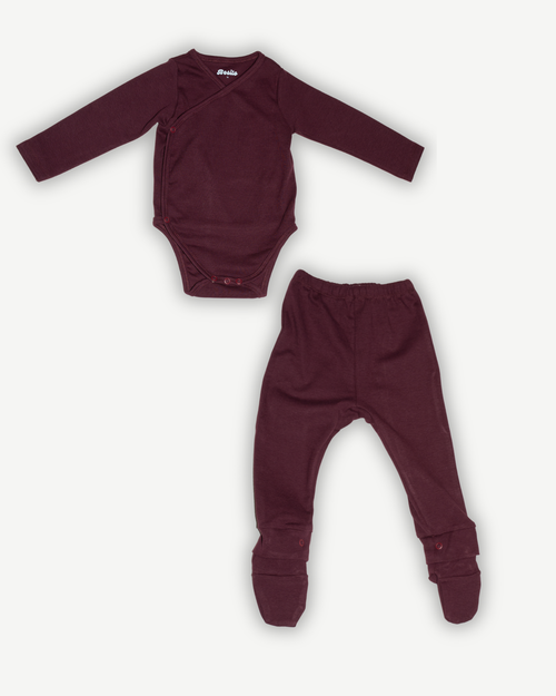 matchende set in burgundy besito baby