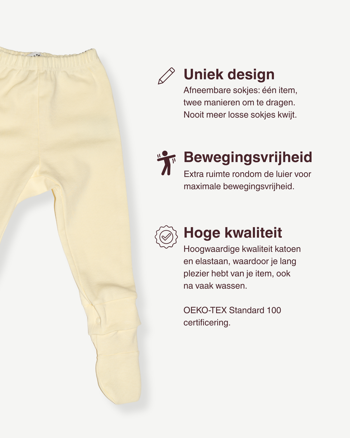 de ups van de modulaire legging van besito baby in butter yellow