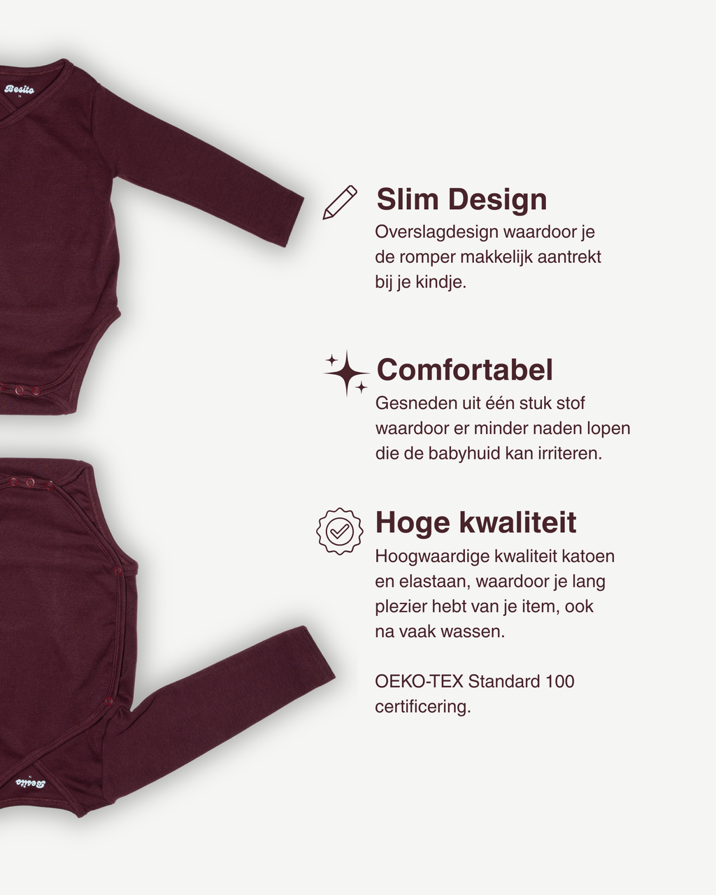 USP's van chocolate bordeaux wrap bodysuit besito baby