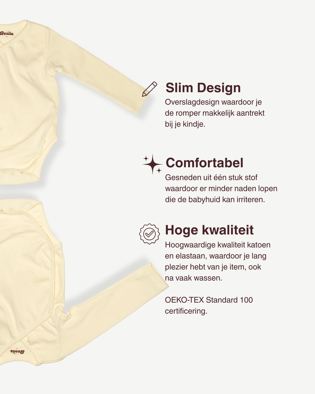 de UPS's van de overslagromper van besito baby in butter yellow